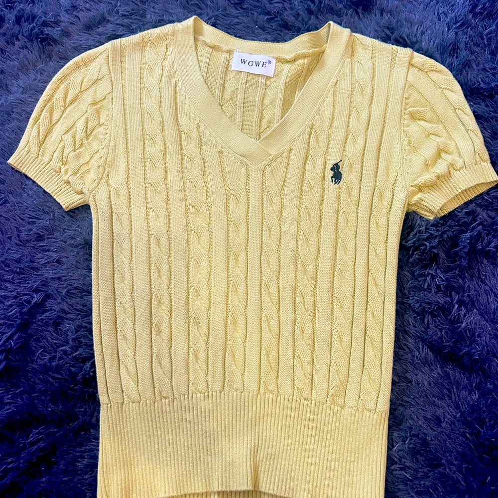 Yellow Short Sleeve Women's Top